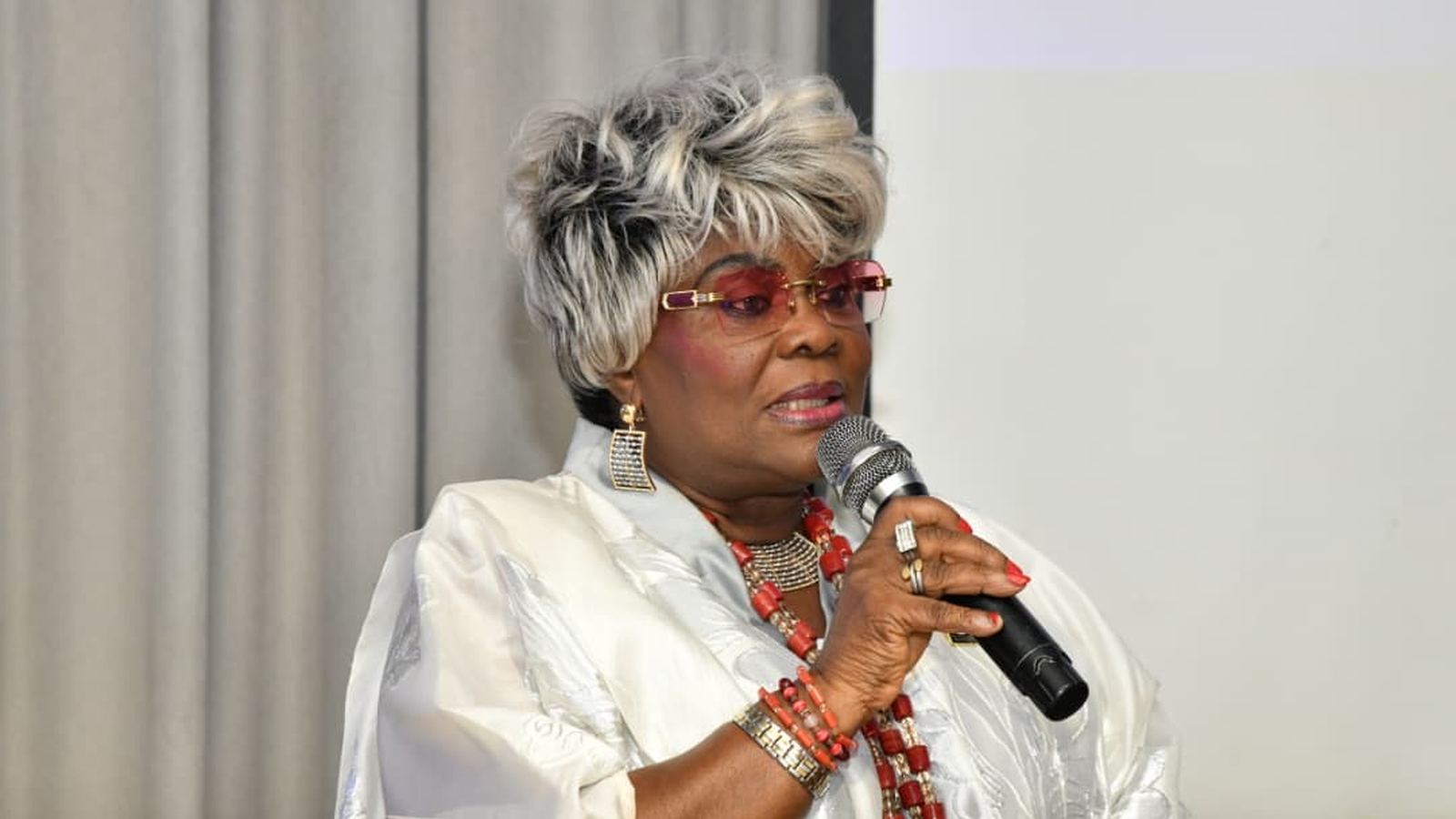 Speaker addressing guests from the podium at a Get Elevated awards ceremony