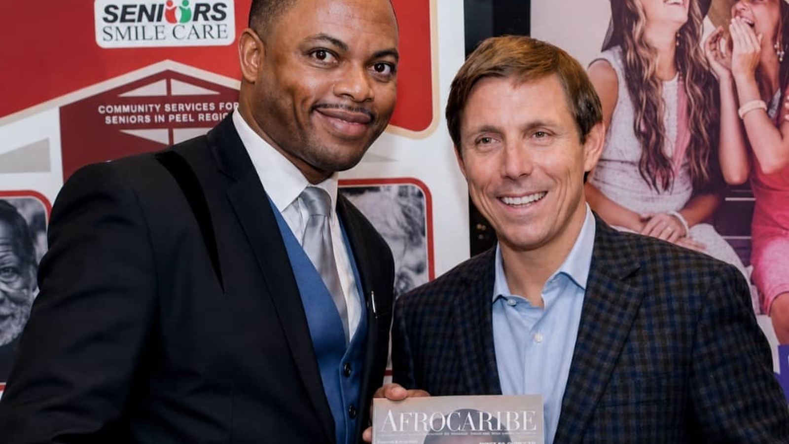 Dr. Kennedy Iden with Mayor Patrick Brown of Brampton at a community event in Peel Region